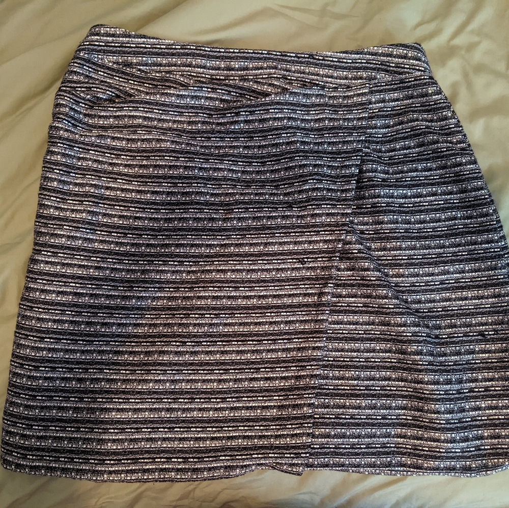 eShakti Lurex Miniskirt black and silver stripe 2X